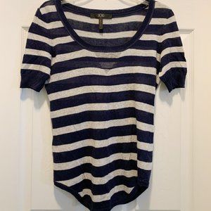 BCBG Blue & White Striped T-shirt Sweater